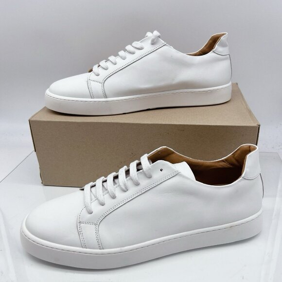 Bruno Magli Magnifico White Leather Low Top Lace Up Sneaker Mens US 12 ITALY - Picture 2 of 11
